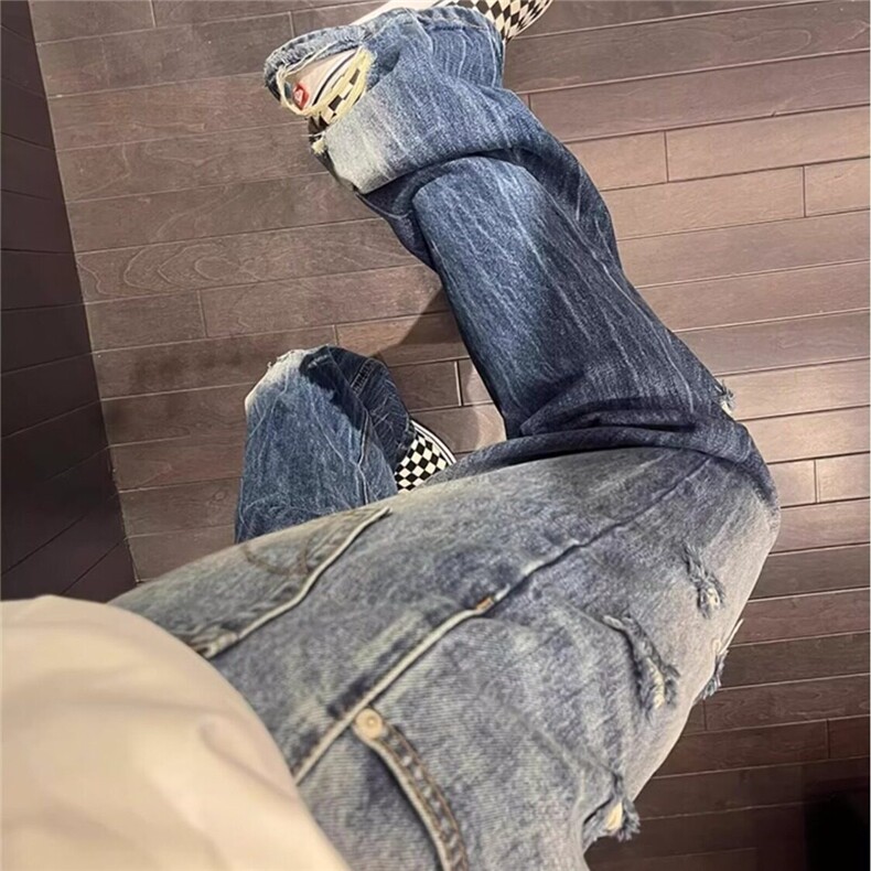 夏季新款美式vibe复古水洗牛仔裤男直筒显瘦cleanfit长裤N404,男装牛仔裤,星座1116A（原606A-3）