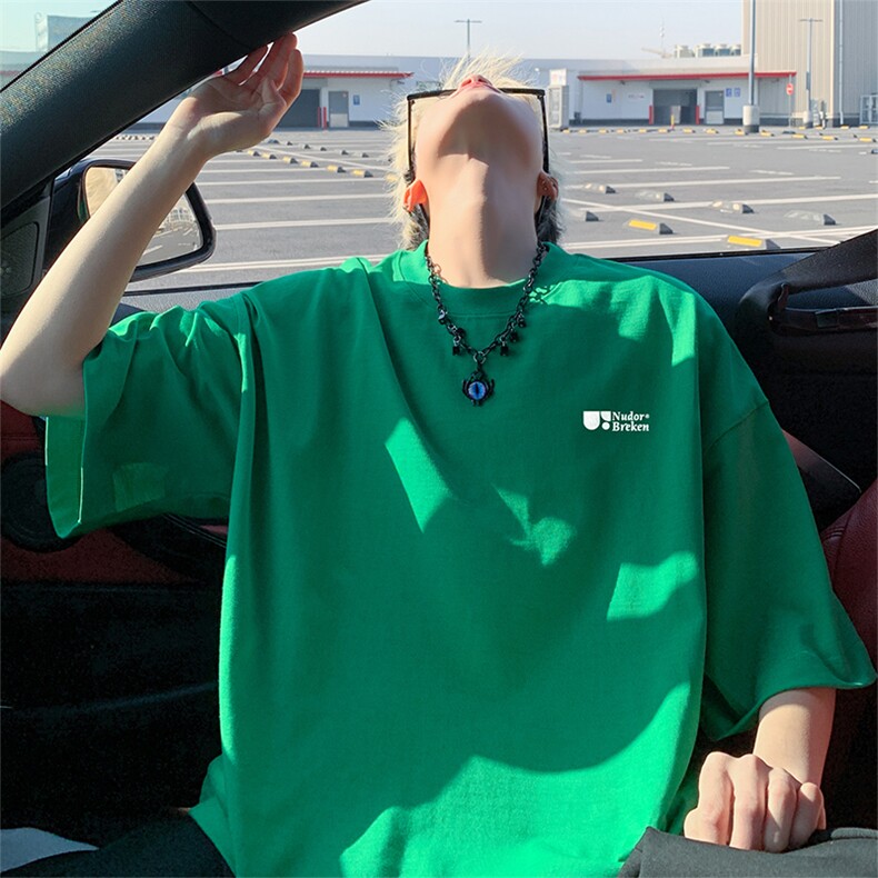 新款港风抖音直播短袖T260克TB5157批28纯棉220克T5157P23控38，男装T恤，电商C408(原B339-1)