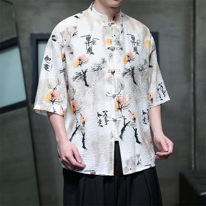 风数码印花衬衫C2501-P55,男装衬衫,星座815-1（原A203A）