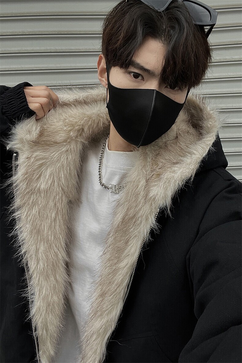 黑墙风现货数据大6高质量加厚版本长毛座山雕TBMY09-P148,男装棉衣,星座1315