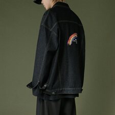 港风时尚休闲牛仔男韩版潮流夹克搭配三件套套装HY15P135，男装夹克，电商A102B