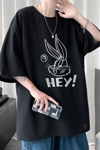 HT73179-P22 华夫格t恤男短袖男大码五分袖  短句风图片