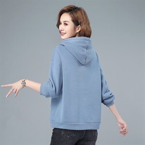 加绒加厚卫衣女2021新款秋冬韩版宽松大码套头中年40岁妈妈连帽图片