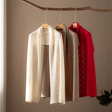 2025年秋季时尚百搭通勤简约休闲镂空围巾，围巾，江帆羊绒