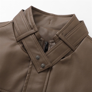 秋新品跨境男装PU皮夹克男士潮流修身机车服皮衣男潮流2307-P95图片