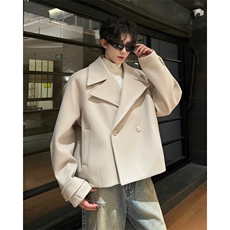加棉加厚毛呢大衣宽松显瘦外套潮504-F31-P85控128(加棉P95控138)，男装毛呢大衣，星座504