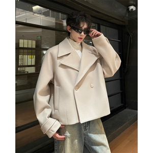 加棉加厚毛呢大衣宽松显瘦外套潮504-F31-P85控128(加棉P95控138)图片