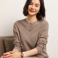 羊绒衫女时尚气质羊绒圆领内搭毛衣百搭针织打底上衣，女装羊绒衫，五色羊羊绒