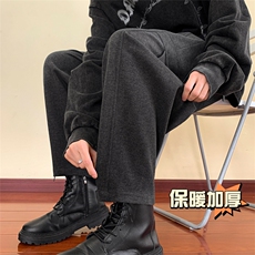 冬季新款加厚抗起球呢料小脚哈伦裤宽松大码休闲萝卜裤男873-P65，男装休闲裤，电商C305A