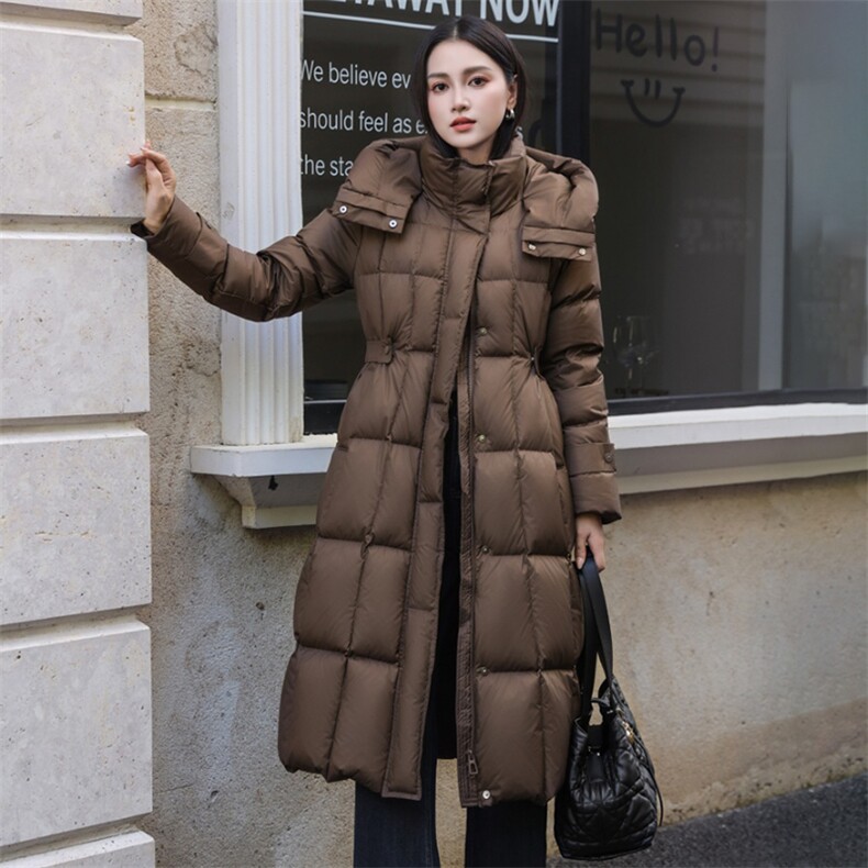 现货2025年冬季中长款白鸭绒厚款,女装羽绒服,琦鑫阁（原依鑫阁）