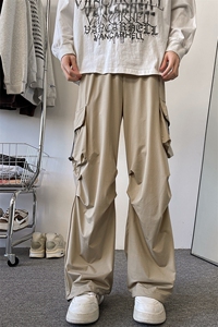 8XL-M 特大码冰丝裤男美式工装裤高腰垂感宽松防晒阔腿裤K962P45图片