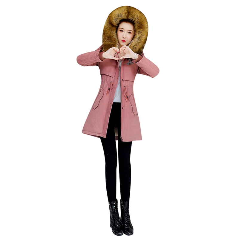 棉衣女2021秋冬新款大毛领棉袄中长款显瘦加绒加厚棉服军工装外套,女装棉衣/棉服,依恋蒂丝