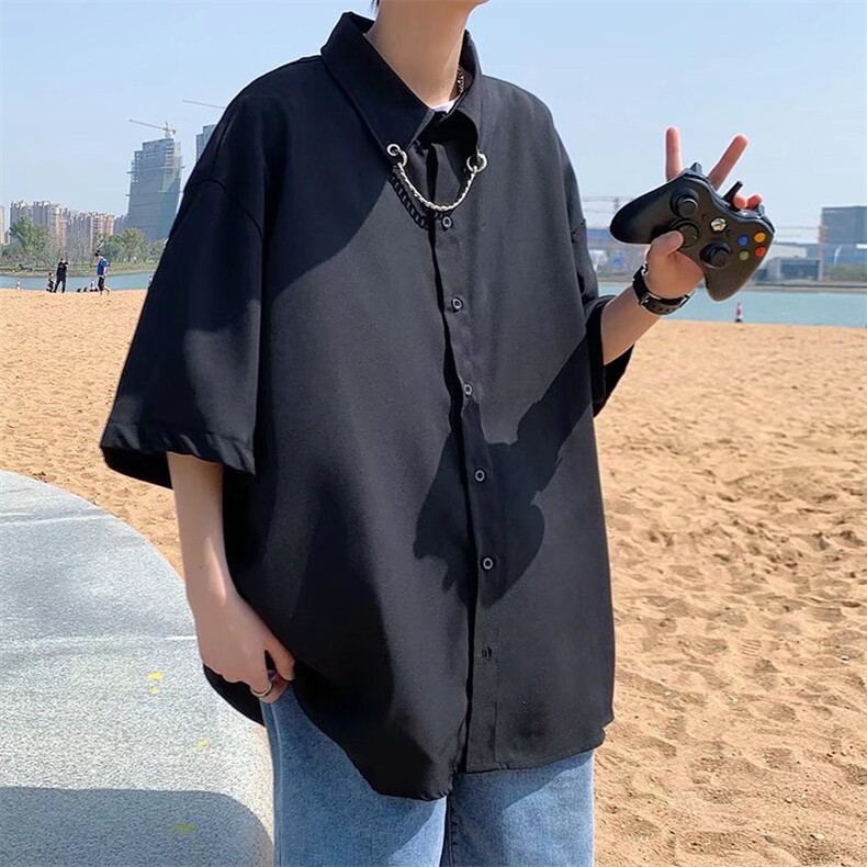 男夏季短袖衬冰丝送铁链C503P28,男装衬衫,星座1116-2