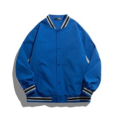 白底平铺小牛津上衣夹克宽松落肩拼色棒球服外套JK701-P65，男装夹克，星座1204-3