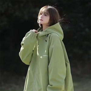 连帽防风冲锋衣男外套春秋款潮牌户外情侣登山服机能工装帅气夹克图片