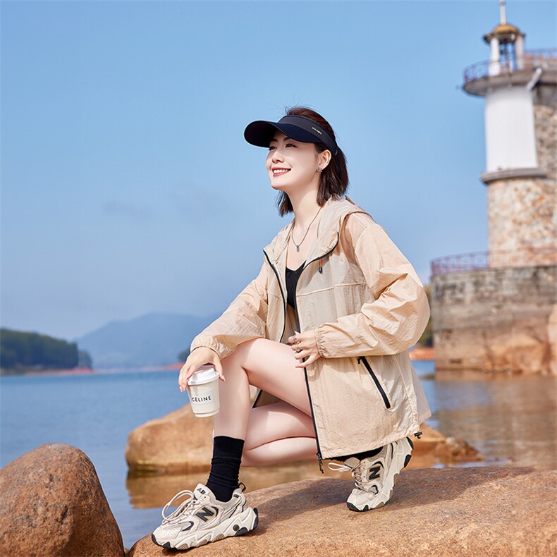 山系防晒衣女2024夏季新款宽松洋气户外透气薄款防晒服短外套,女装防晒衣,可可小西
