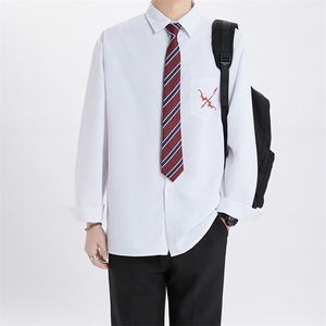 DK制服长袖衬衫男女宽松班服刺绣情侣高中毕业照校供感jk学院风图片