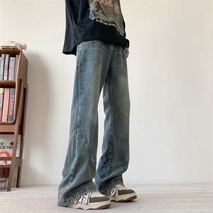现货S-3XL 加大码美式高街直筒宽松牛仔裤 310A-2 BK308 P55 控78图片