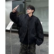 秋冬季美式复古纯色短裤棉服潮牌宽松休闲加厚保暖棉衣，男装棉衣，星座410-7
