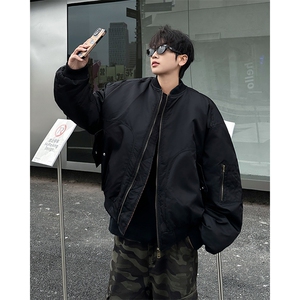 秋冬季美式复古纯色短裤棉服潮牌宽松休闲加厚保暖棉衣图片