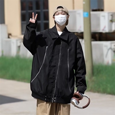 2024冬季新款拉链设计感高街夹克外套机能飞行服外套W5375-P68，男装夹克，星座412-2