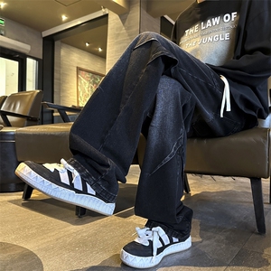 设计松紧腰牛仔裤男直筒B342-Z400-P50控68图片