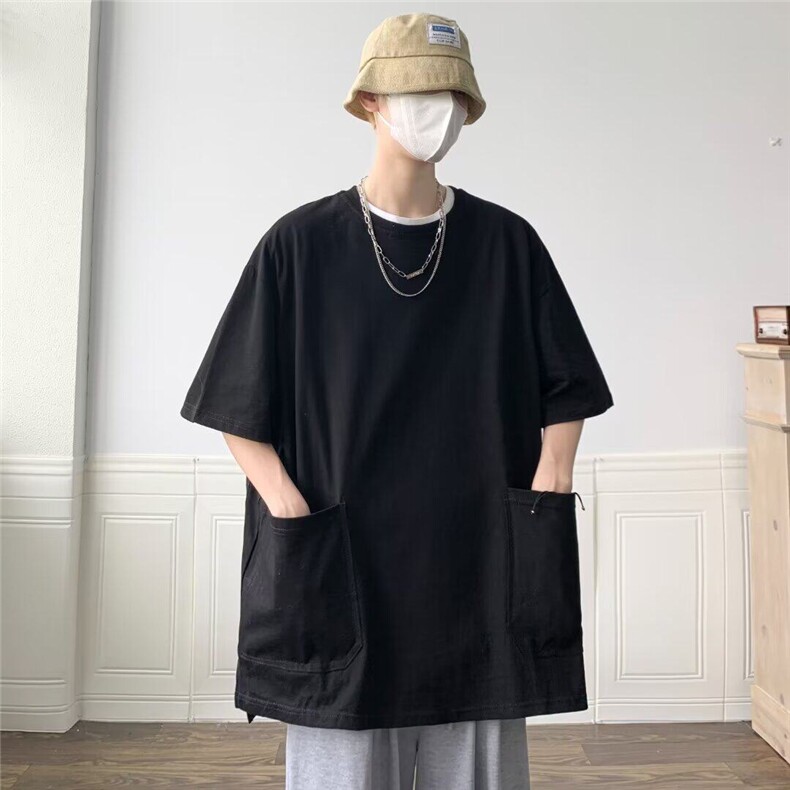 2025工装短袖潮牌宽松oversize五分半袖T恤潮流男现货T1587-P30,男装T恤,星座512-4