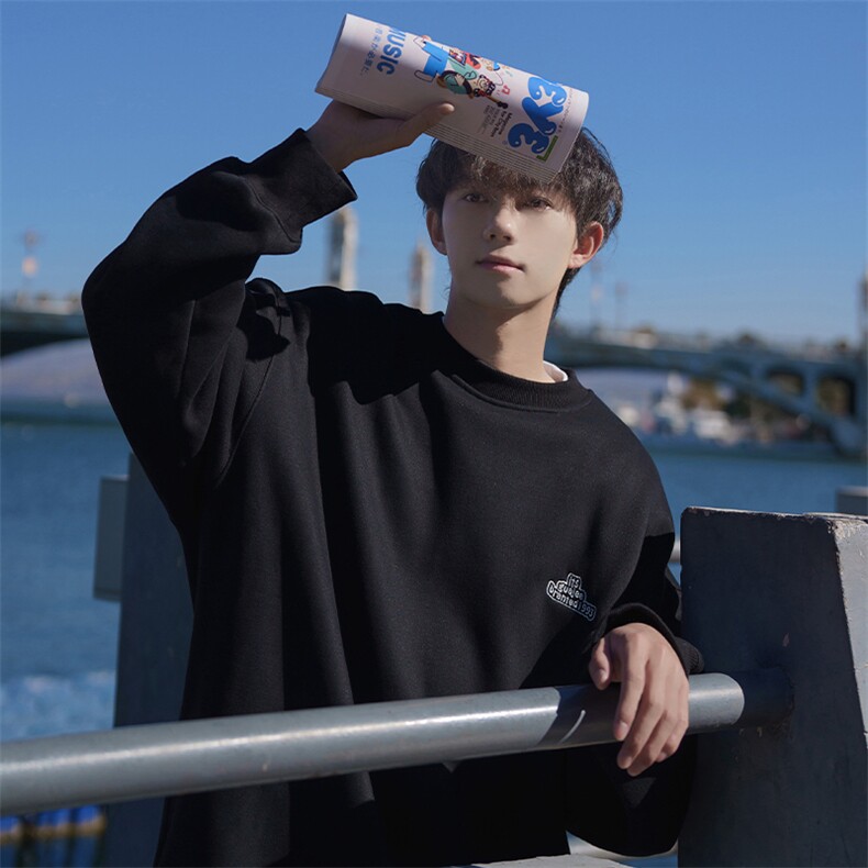 CY3015-TP35控价48刺绣字母简约学生圆领百搭套头卫衣春季上衣男,男装卫衣,电商A102-1