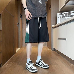 V026-P30 条纹短裤男女夏季篮球运动五分裤潮流新款简约百搭图片