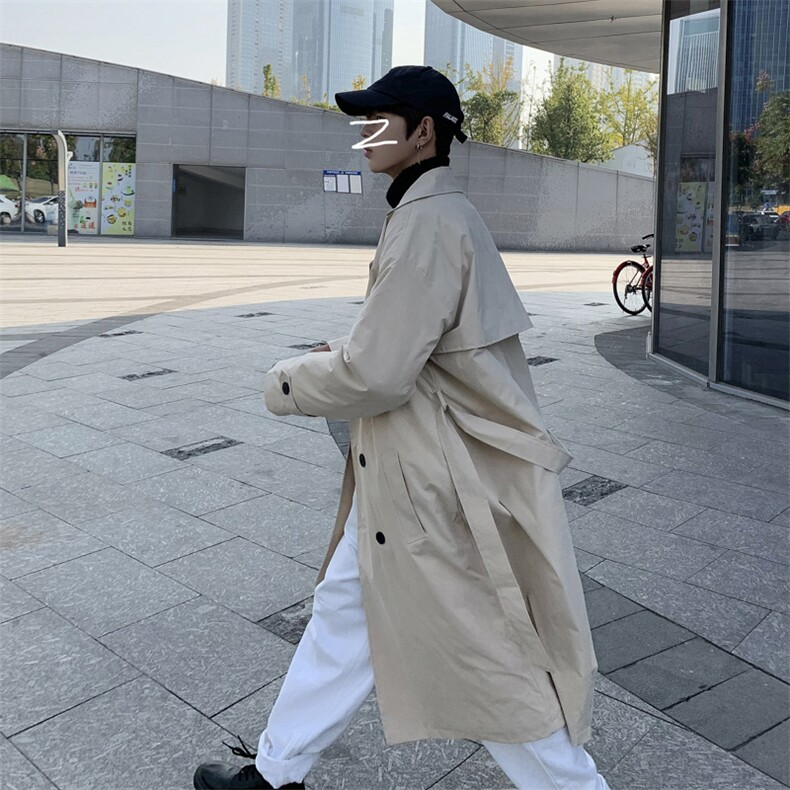 工装中长款风衣男韩版潮流高街ins痞帅外套宽松夹克上衣W3156-P53,男装风衣,星座412
