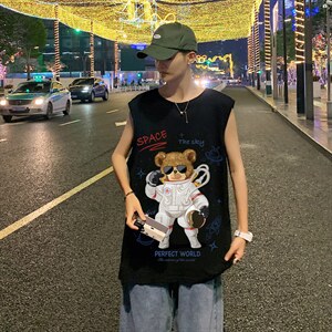 ！港风夏季无袖背心男汗衫男纯棉坎肩短袖T恤男B18-P20，男装背心/马甲，电商B367