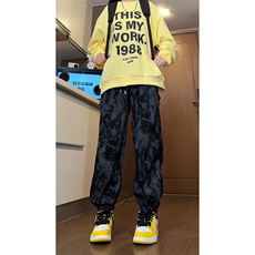 量大优供视频扎染灯芯绒束脚休闲裤男CP83-特P35，男装休闲裤，电商B371