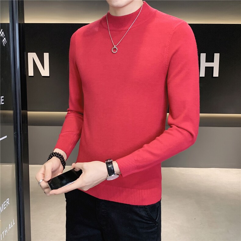 12色纯色毛衣打底衫男秋冬内搭半高领修身针织衫M602特p35,男装针织衫/毛衣,电商D303