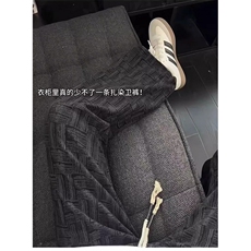 美式扎染灯芯绒微喇卫裤男重磅垂感格子裤休闲运动裤LCk177-P42，男装休闲裤，星座1008