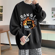 半高领毛衣男大码胖子针织衫毛线衣M18405-P45加绒款-P65，男装针织衫/毛衣，电商A040