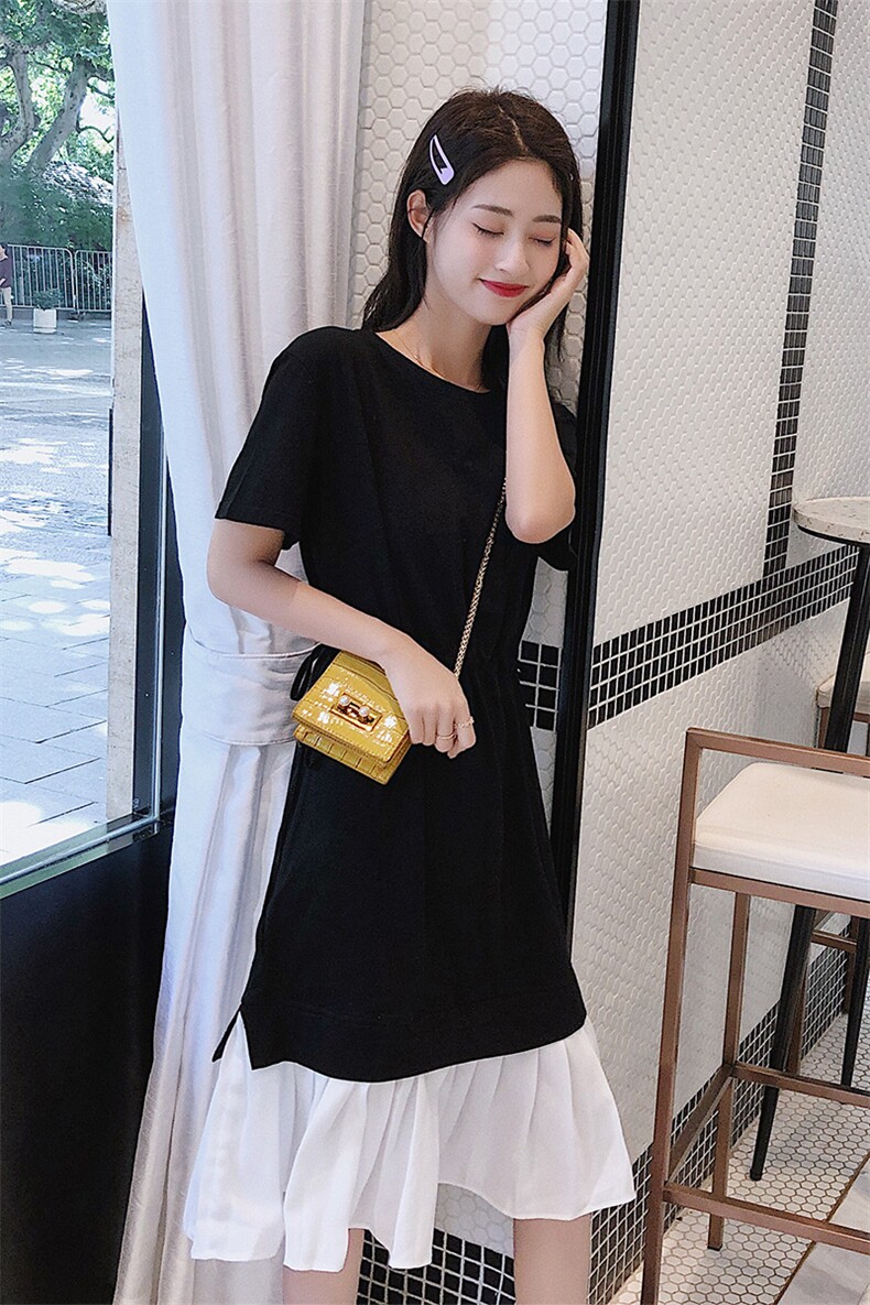 2021夏季新款假两件鱼尾裙连衣裙浙宝292A货号1905,女装连衣裙,时倾STUDIO