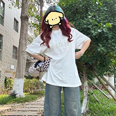 万针全刺绣工艺抖音得物高品质260克重磅纯棉双纱美式高街短袖T恤，男装T恤，电商A486