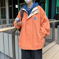 日系复古户外连帽半拉链冲锋衣男美式宽松百搭夹克外套W5587-P60，男装夹克，星座512-2