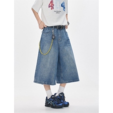 七分牛仔美式短裤k84p55控88，男装牛仔裤，星座1011-1