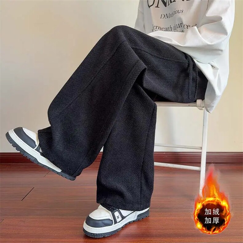加绒加厚冬款男女休闲裤阔腿宽松长裤HK085P60,男装卫衣,星座1013-1