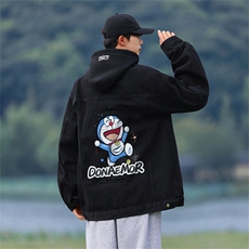 字母印花牛仔外套百搭美式夹克春秋季潮流宽松情侣衣服JK1126-P88，男装夹克，星座1103-3