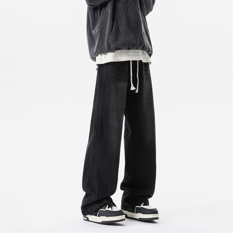 8XL-M美拉德阔腿格子裤宽松休闲长裤大码美式复古直筒裤KZ1932P55图片