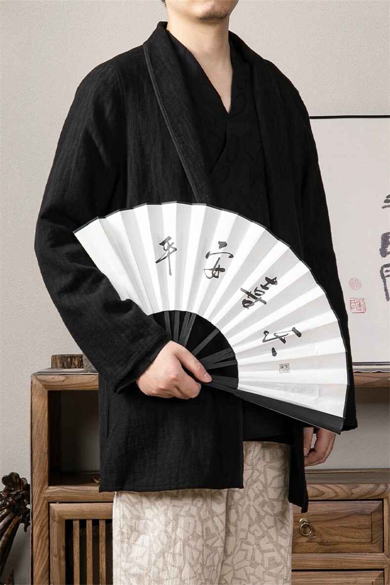 秋冬新款风男装棉麻提花禅意新中式男装风衣F005P90,男装风衣,钱塘802