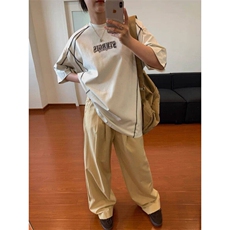 五分袖宽松型青少年简约夏季圆领时尚潮青年凉感速干户外运动T恤，男装T恤，星座506A