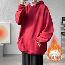 8XL-M连帽卫衣硬挺连帽卫衣男美式复古重磅帽衫加绒外套WY9105P68，男装卫衣，电商B238