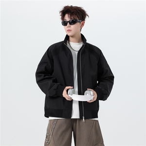 JK008无影墙 春装拼接工装立领开衫夹克 聚酯纤维(M-5XL)TP35图片