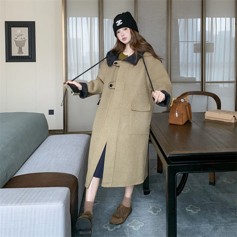 新款两色双面穿学院风双面呢2B187-AD906-P305K438,女装毛呢外套,2B187