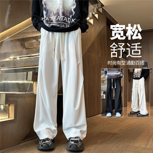 YK131 特P38 控68 品质保障！秋装舒适面料打褶直筒宽松休闲长裤图片