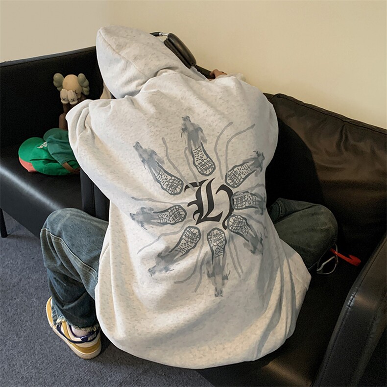 B266-FG09-P50控6823秋季新款宽松休闲连帽情侣开衫卫衣,男装卫衣,星座B257-1