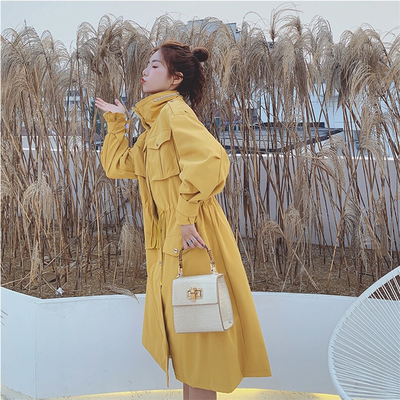 档口现货，早春长款风衣，主推爆款大货011-865p135k198，女装风衣，Mushroom